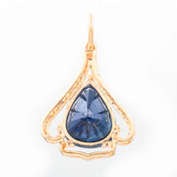 4.71 Ct Pear Natural Sapphire 14K Gold Pendant