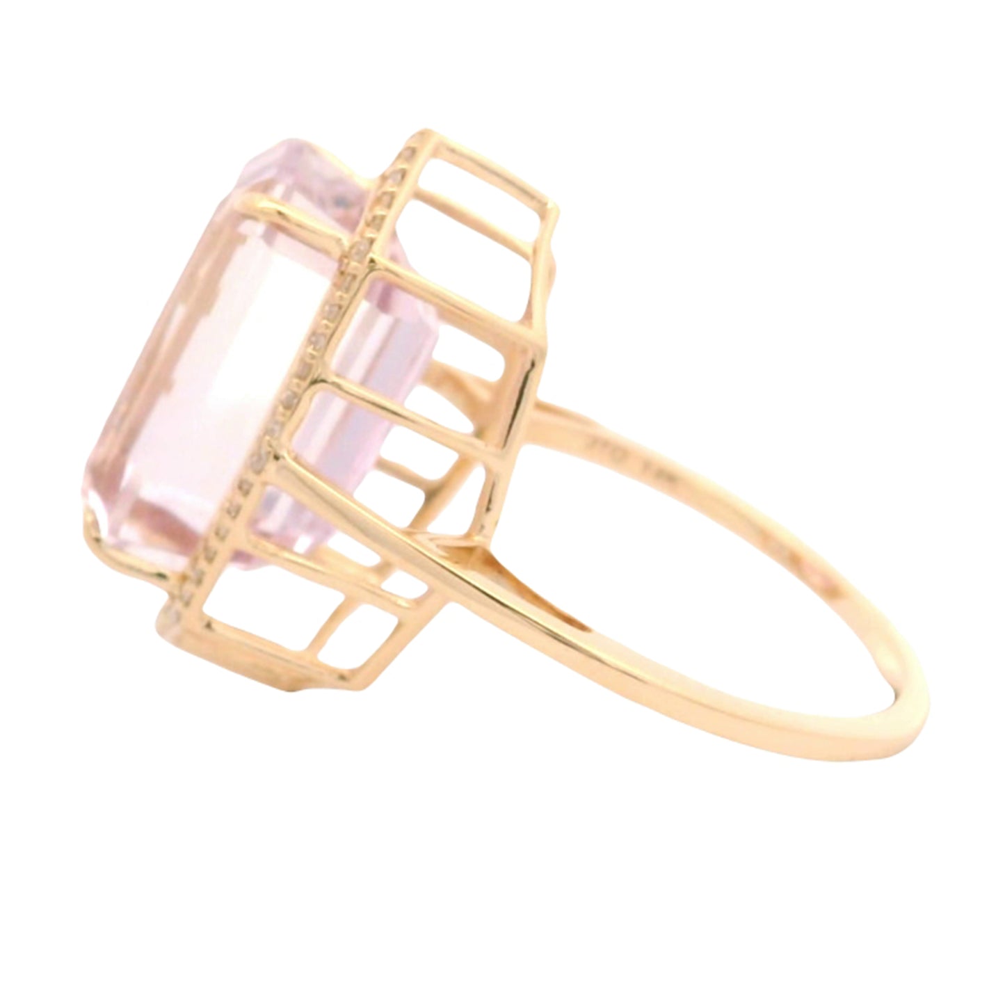 10.22 Ct Octagon Kunzite 14K Gold Ring