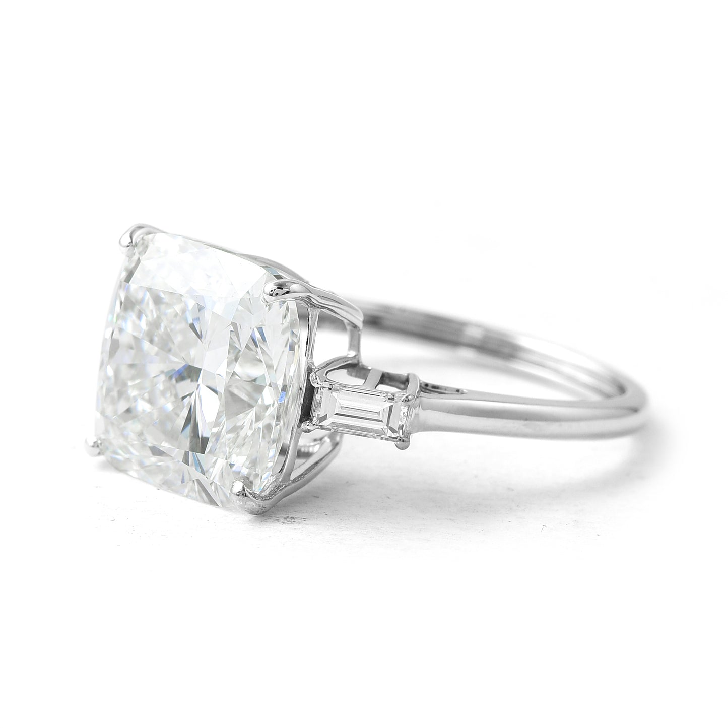 6.70 Ct Square Cushion Modified Brilliant Lab Grown Diamond 14K Gold Ring