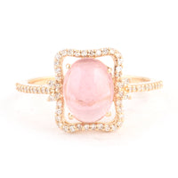 2.38 Ct Oval Cabochon Natural Tourmaline 14K Gold Ring
