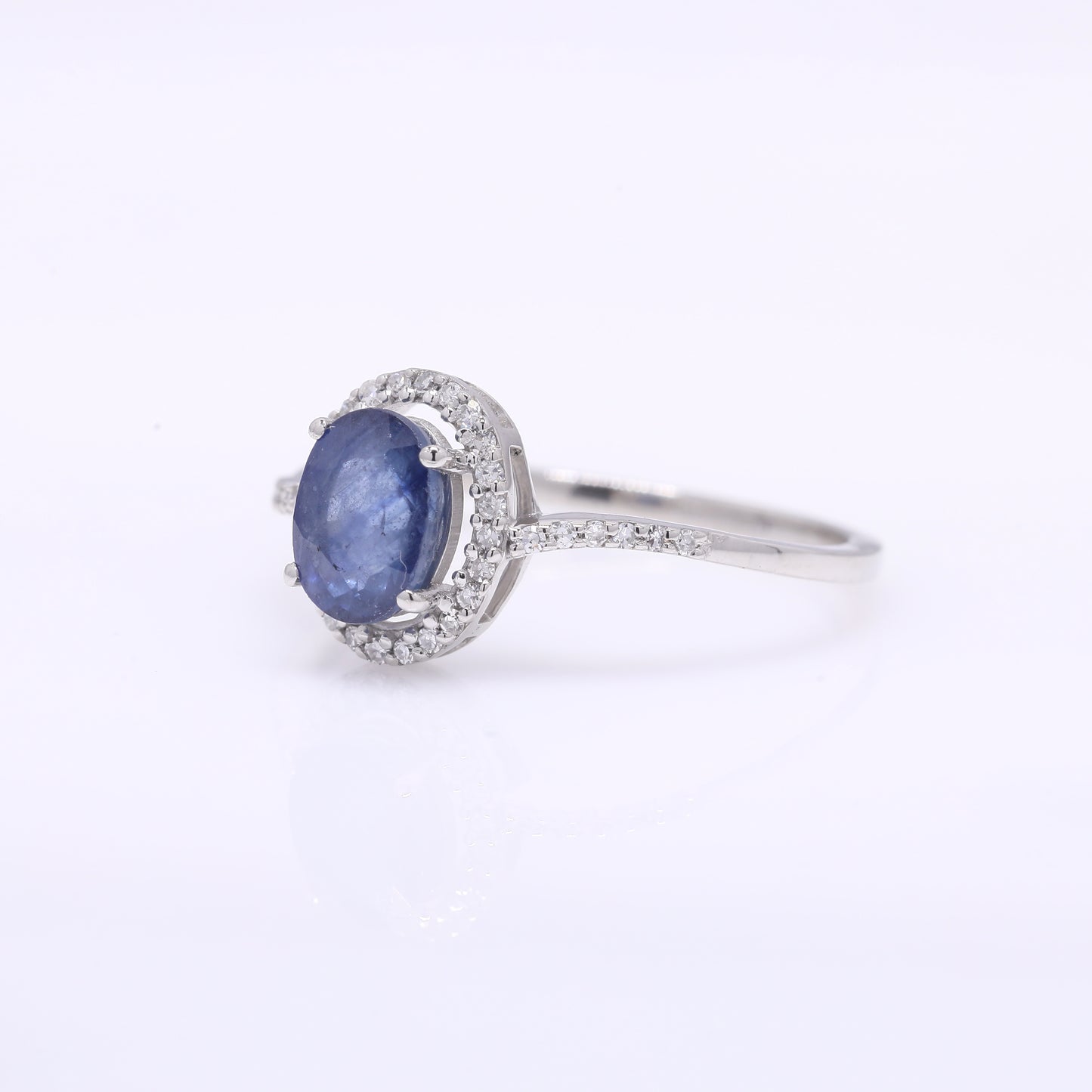 1.42 Ct Oval Mixed Cut Natural Sapphire 950 Platinum Ring