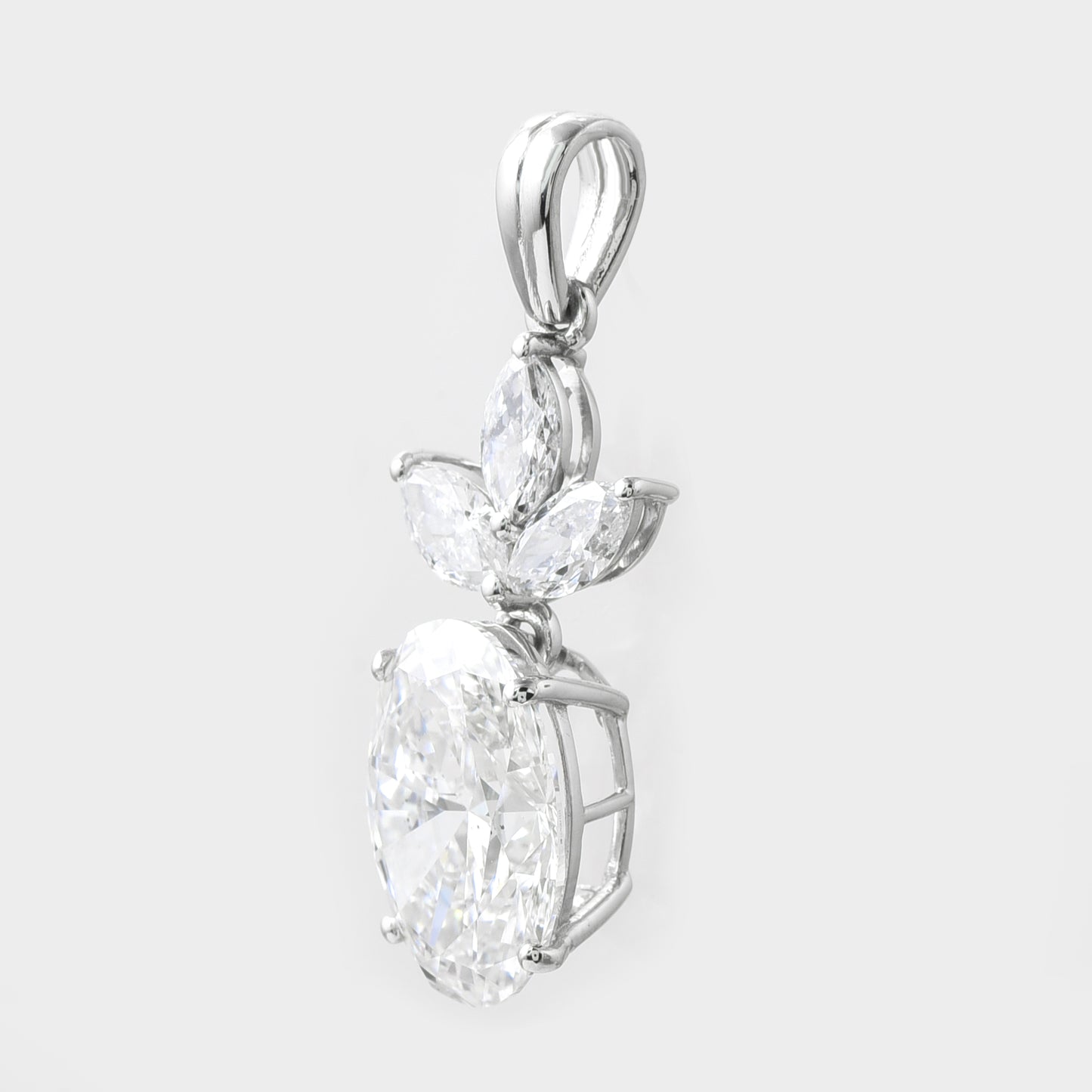 4.04 Ct Oval Lab Grown Diamond 950 Platinum Pendant