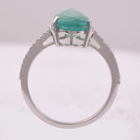 3.47 Ct Pear Mixed Cut Natural Emerald 950 Platinum Ring