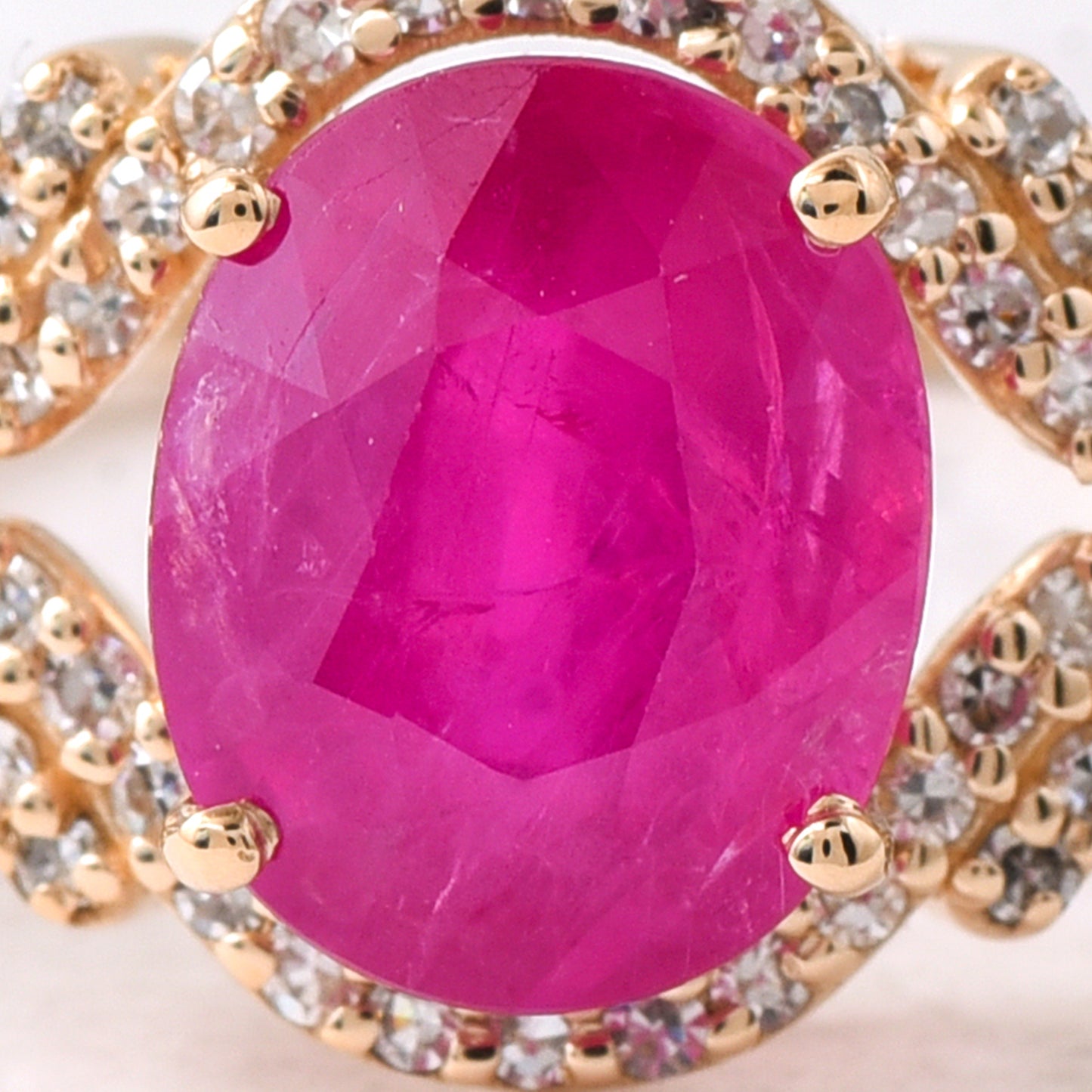 2.22 Ct Oval Mixed Cut Natural Ruby 14K Gold Ring