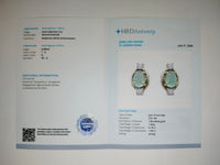 1.22 Ct Oval Cabochon Cut Natural Emerald 14K Gold Earrings