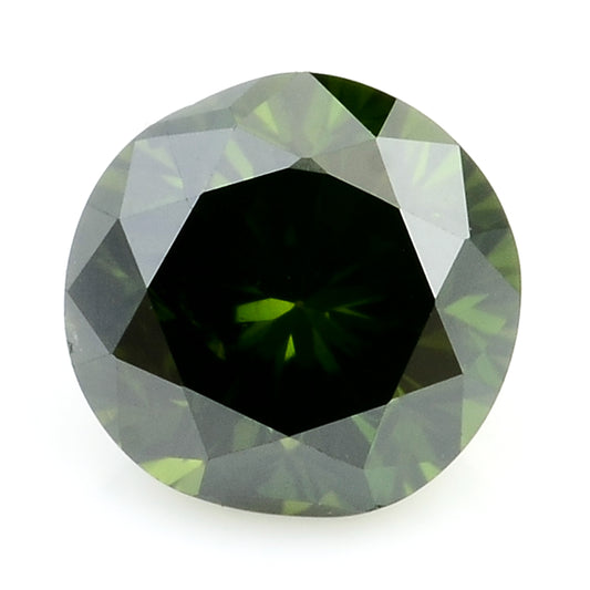 0.36 Green Diamond Round Loose Gemstone