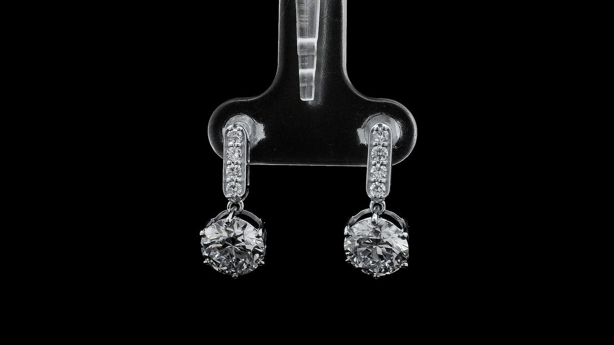 3.33 Carats Lab Grown Diamond 14K Gold Earrings