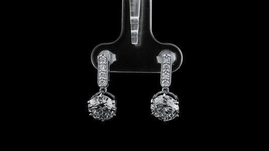 3.33 Carats Lab Grown Diamond 14K Gold Earrings