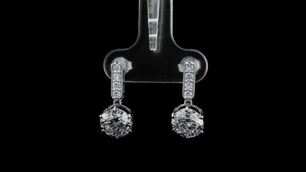 3.33 Carats Lab Grown Diamond 14K Gold Earrings