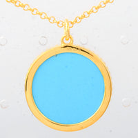 11.78 Ct Round Turquoise 925 Sterling Silver Pendant
