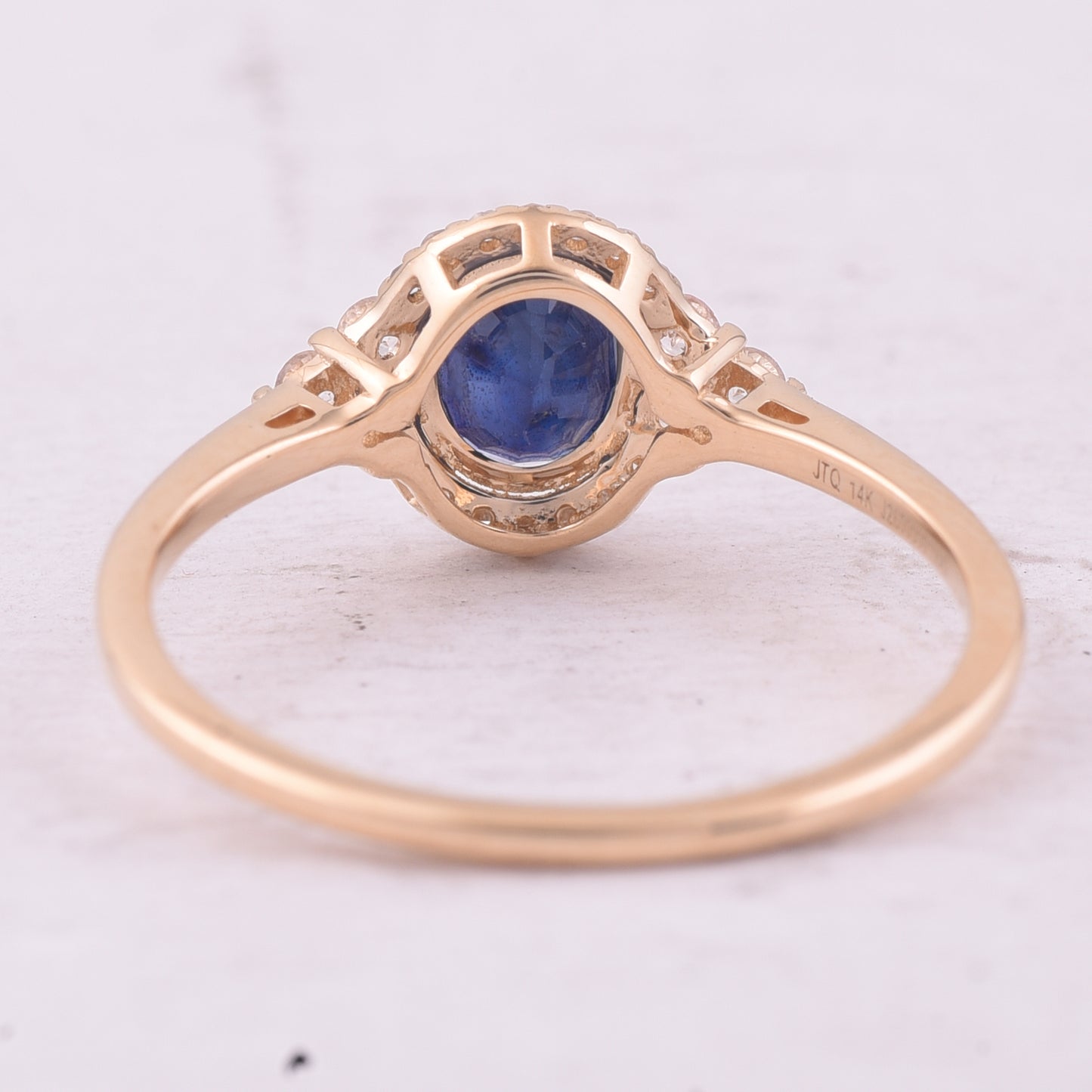 1.22 Ct Oval Mixed Cut Natural Sapphire 14K Gold Ring