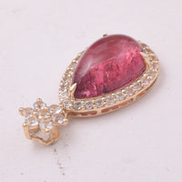5.58 Ct Pear Tourmaline 9K Gold Pendant