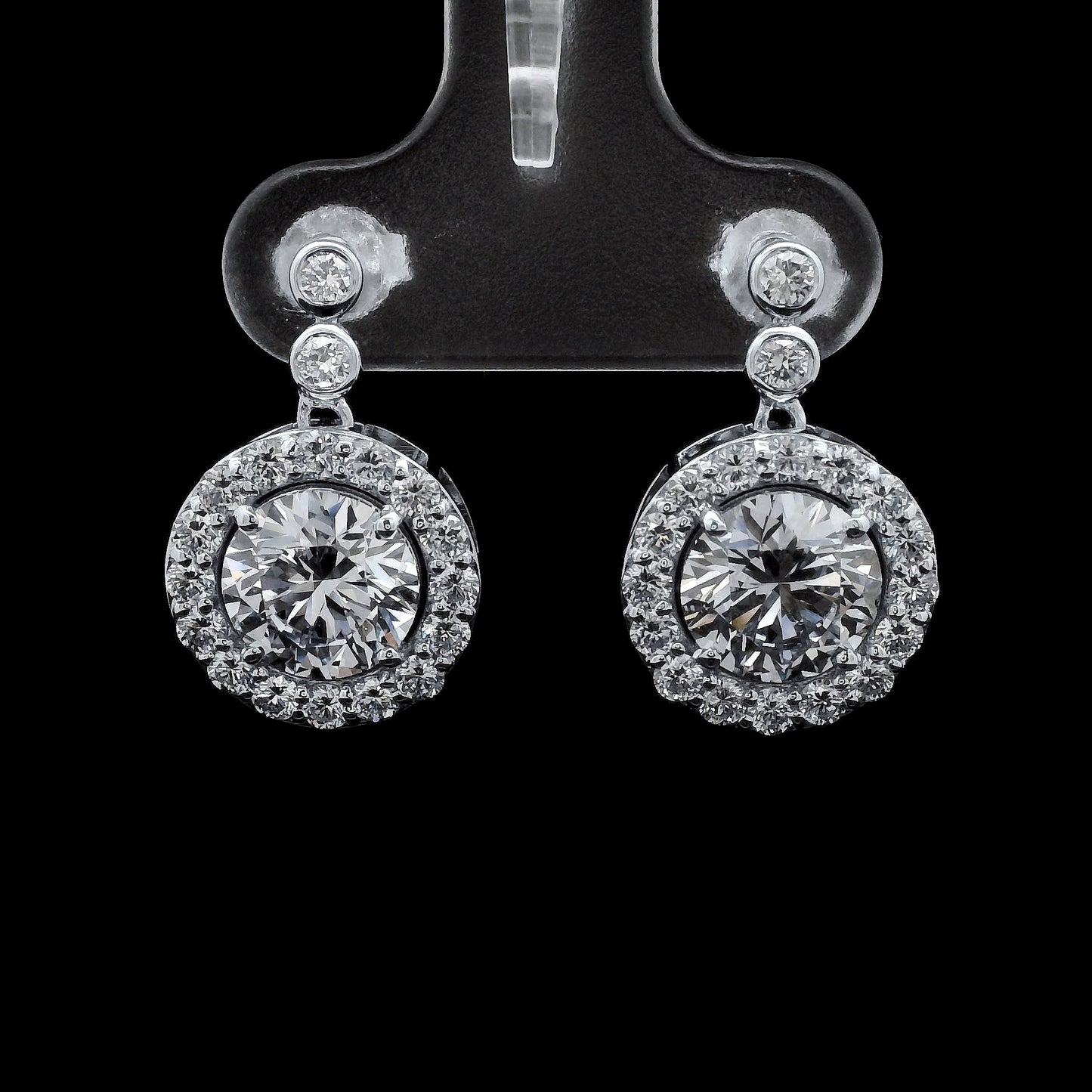 4.04 Ct Round Lab Grown Diamond 14K Gold Earrings