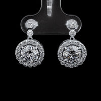4.04 Ct Round Lab Grown Diamond 14K Gold Earrings
