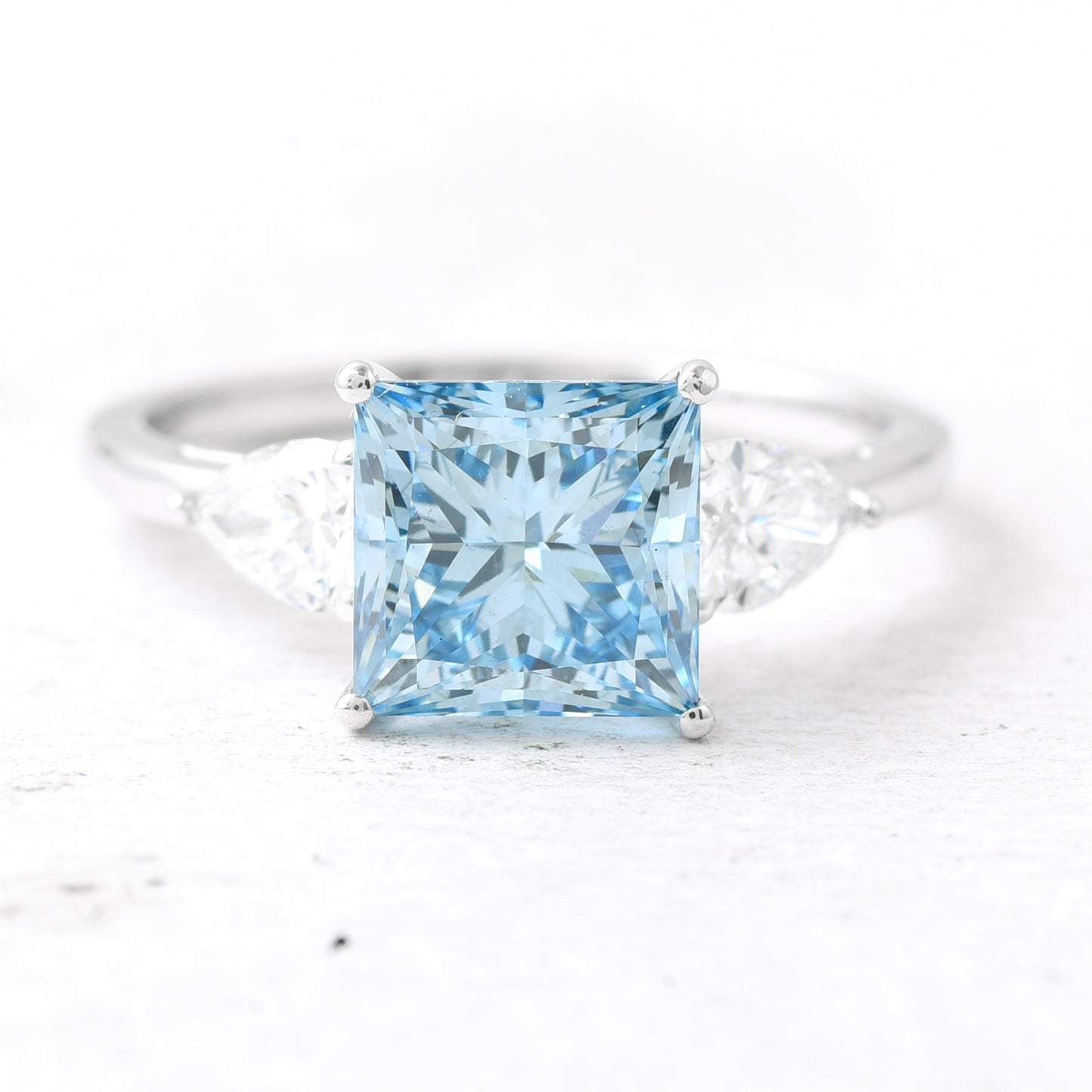 3.27 Ct Princess Lab Grown Diamond 14K Gold Ring