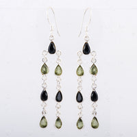 10.83 Ct Sapphire, Peridot 925 Sterling Silver Earrings