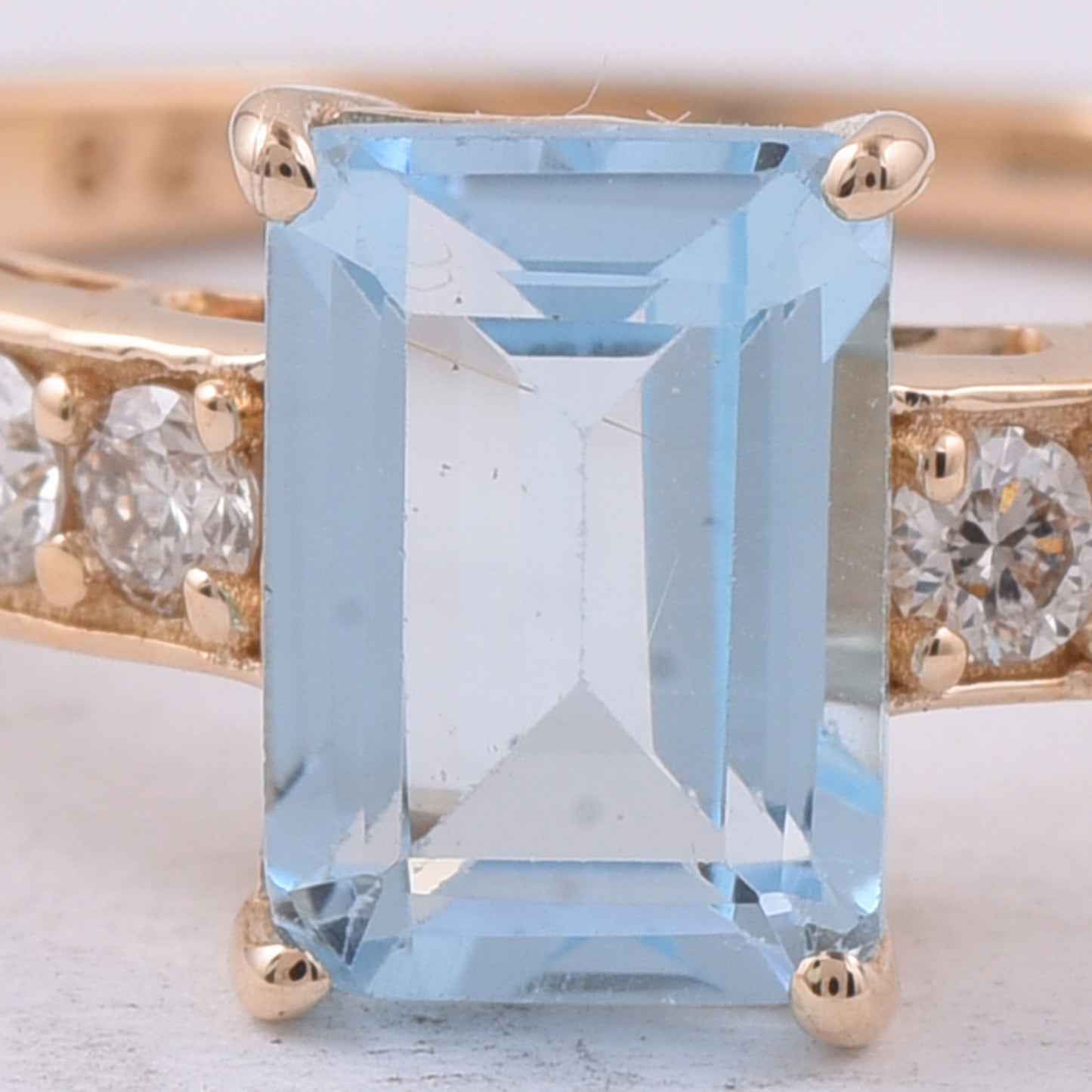 1.63 Ct Octagon Step Cut Natural Topaz 14K Gold Ring
