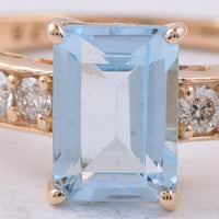 1.63 Ct Octagon Step Cut Natural Topaz 14K Gold Ring