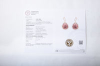 6.27 Ct Pear Cabochon Natural Tourmaline 14K Gold Earrings