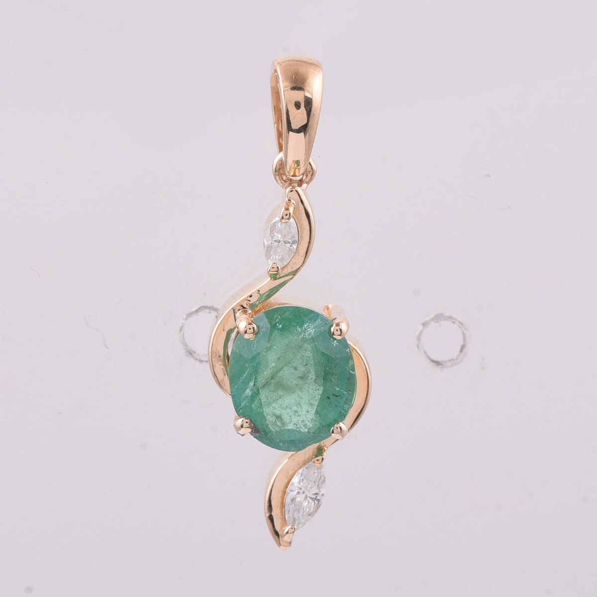 1.16 Ct Oval Natural Emerald 14K Gold Pendant
