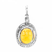 1.82 Ct Oval Mixed Cut Natural Fire Opal 950 Platinum Pendant