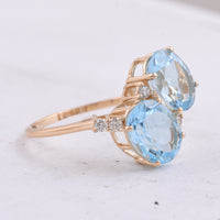 4.95 Ct Oval Natural Topaz 14K Gold Ring