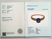 1.33 Ct Oval Mixed Cut Natural Sapphire 14K Gold Ring