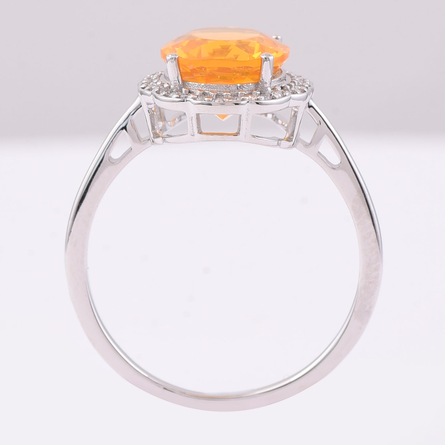 1.88 Ct Oval Mixed Cut Natural Fire Opal 950 Platinum Ring