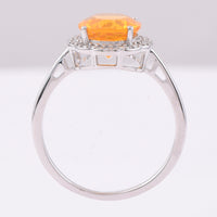 1.88 Ct Oval Mixed Cut Natural Fire Opal 950 Platinum Ring