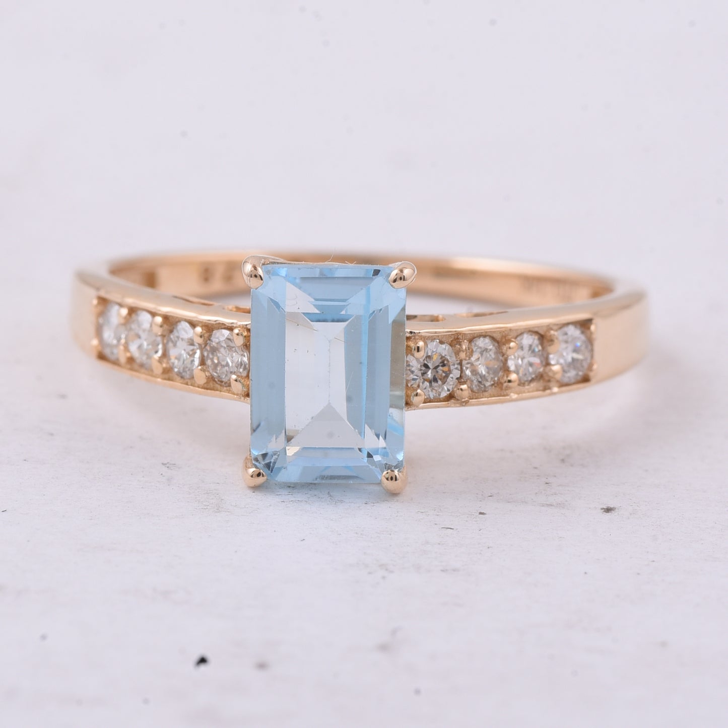 1.63 Ct Octagon Step Cut Natural Topaz 14K Gold Ring