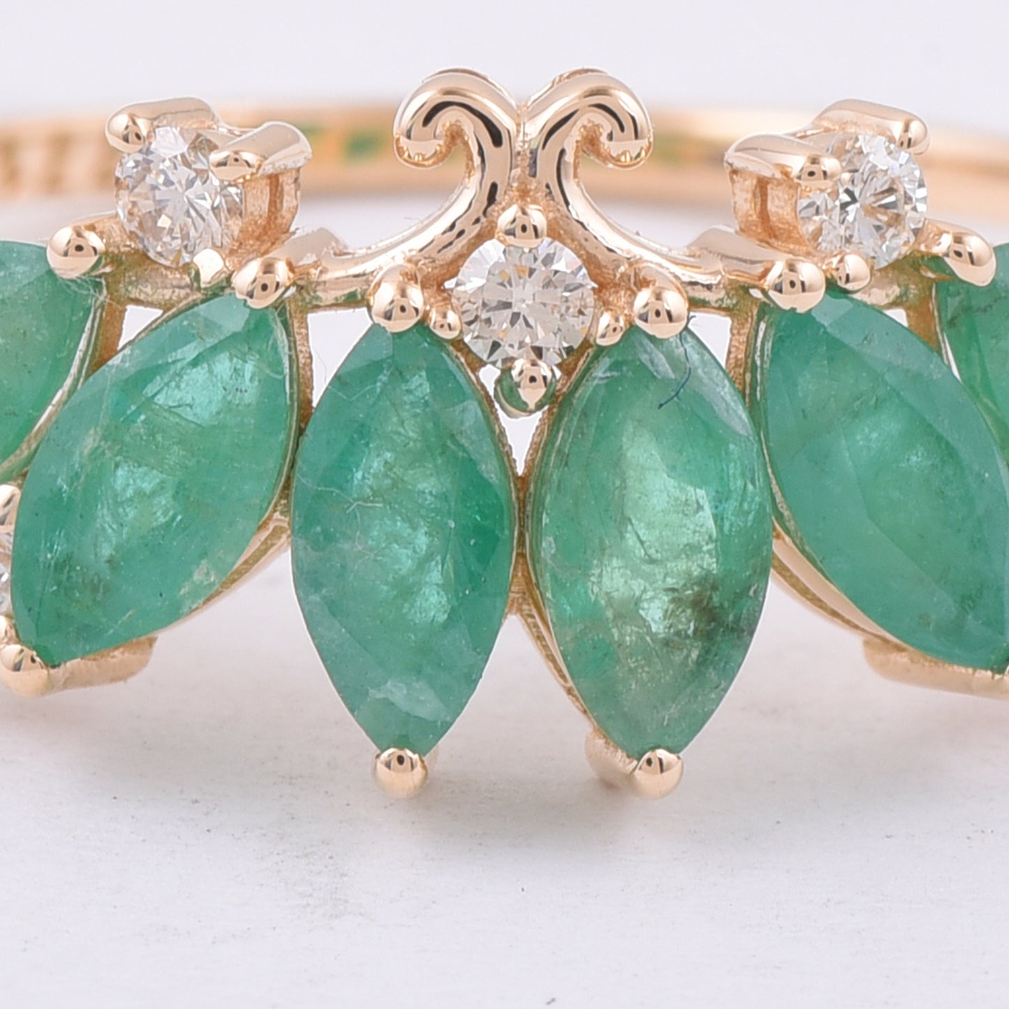 1.73 Ct Marquise Natural Emerald 14K Gold Ring
