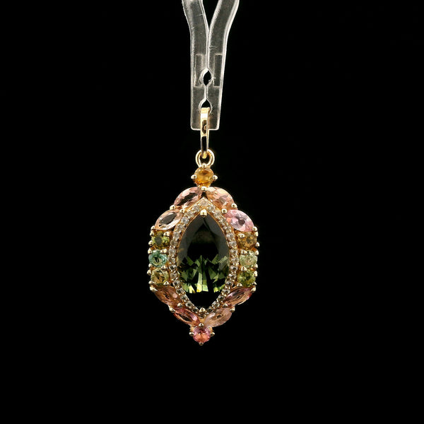 2.61 Ct Marquise Tourmaline 14K Gold Pendant