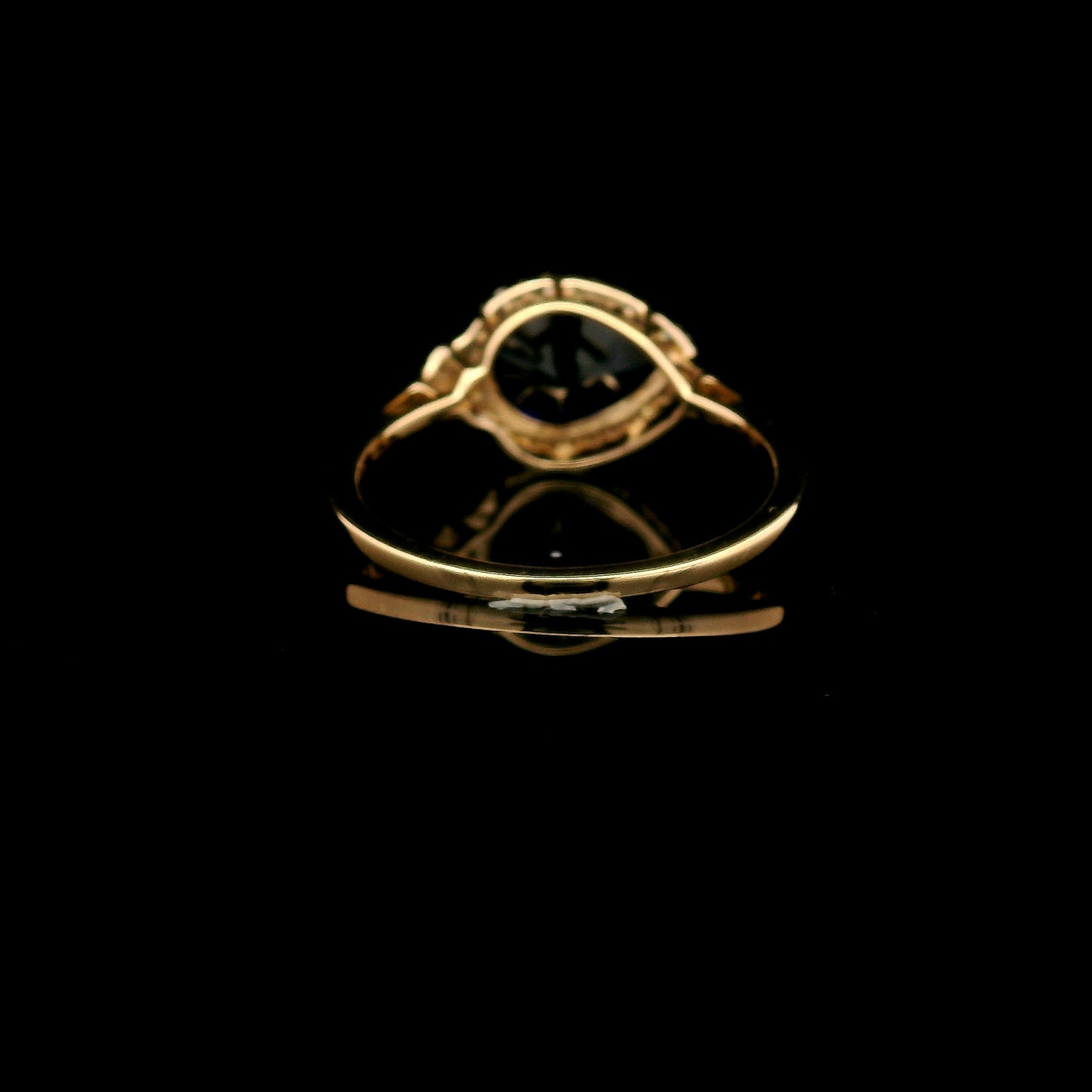 2.25 Ct Pear Mixed Cut Lab Grown Sapphire 14K Gold Ring