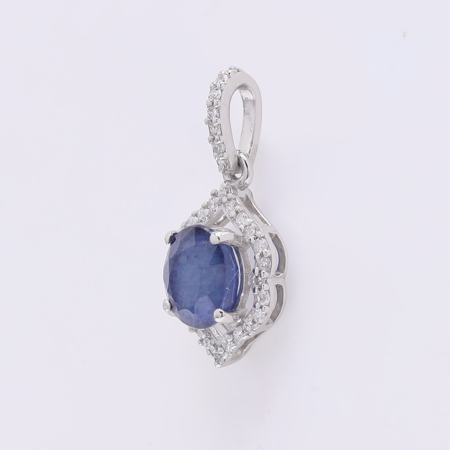 1.23 Ct Oval Mixed Cut Natural Sapphire 950 Platinum Pendant