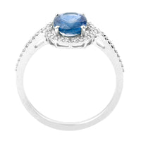 1.72 Ct Oval Mixed Cut Natural Sapphire 950 Platinum Ring