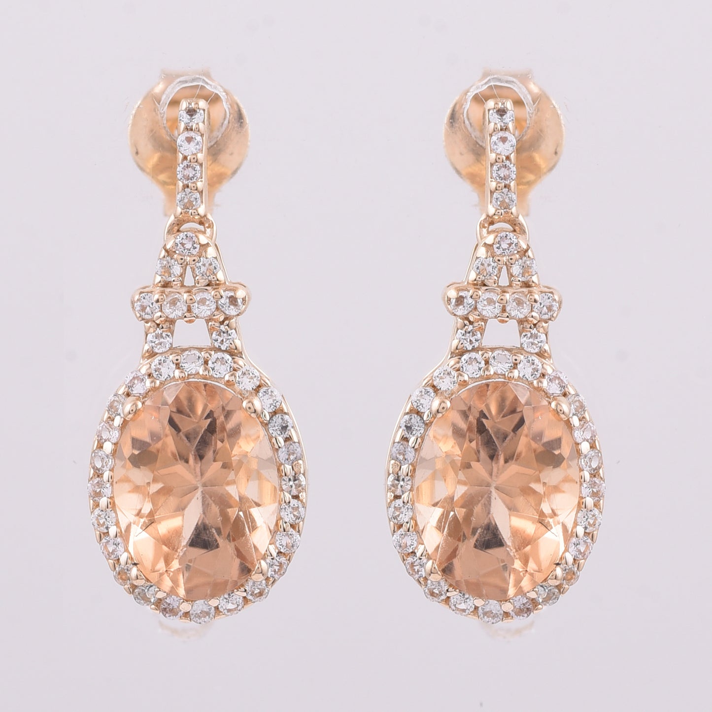 2.69 Ct Oval Tourmaline 9K Gold Earrings