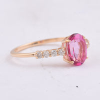1.65 Ct Oval Natural Topaz 14K Gold Ring