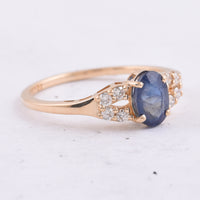 1.26 Ct Oval Natural Sapphire 14K Gold Ring