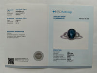 2.20 Ct Oval Mixed Cut Natural Sapphire 950 Platinum Ring
