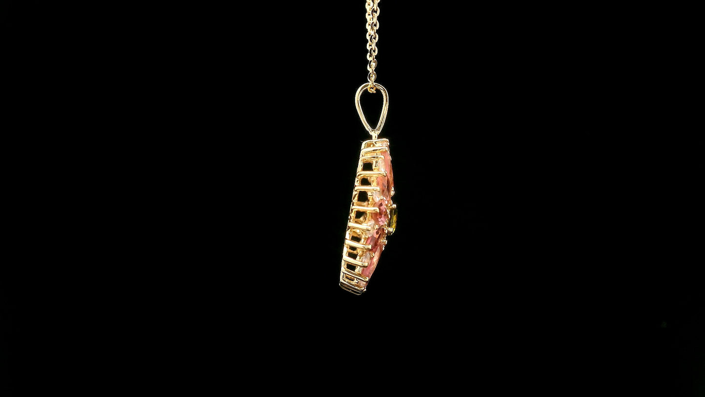 2.26 Ct Round Tourmaline 14K Gold Pendant