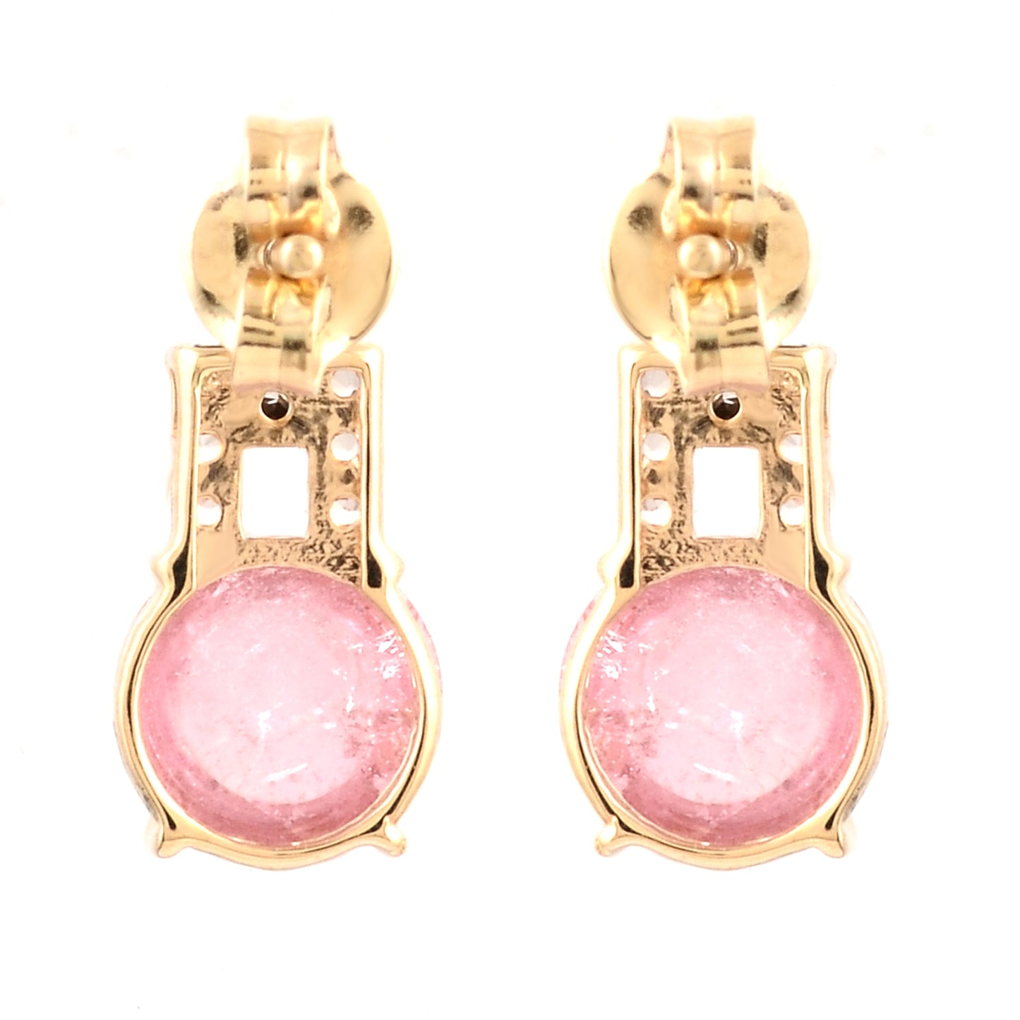 3.32 Ct Round Tourmaline 14K Gold Earrings