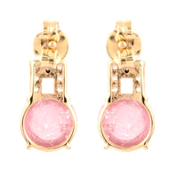 3.32 Ct Round Tourmaline 14K Gold Earrings