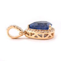 1.72 Ct Pear Mixed Cut Natural Sapphire 14K Gold Pendant