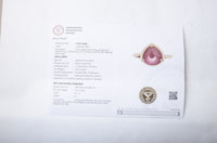 5.22 Ct Pear Cabochon Natural Corundum Ruby 14K Gold Ring