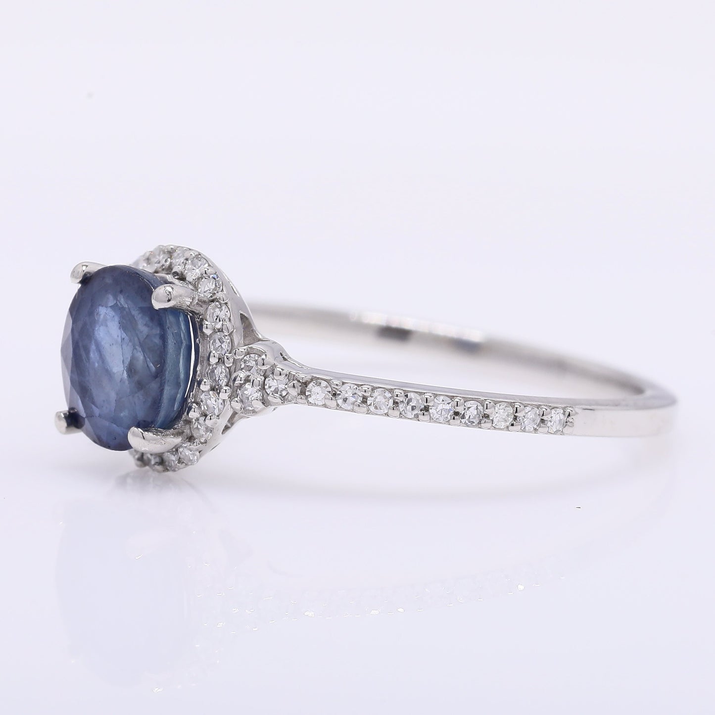 1.34 Ct Oval Mixed Cut Natural Sapphire 950 Platinum Ring