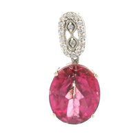 5.62 Ct Oval Pink Topaz, White Zircon, 925 Sterling Silver Pendant