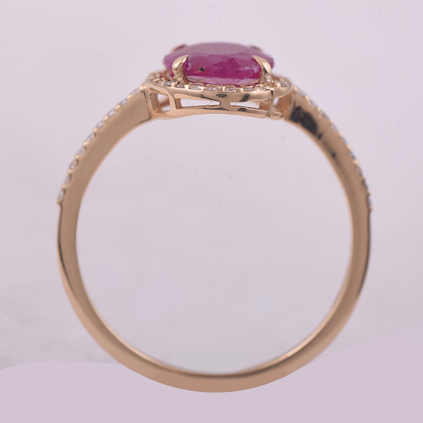 1.90 Ct Oval Mixed Cut Natural Ruby 14K Gold Ring