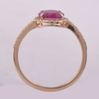 1.90 Ct Oval Mixed Cut Natural Ruby 14K Gold Ring