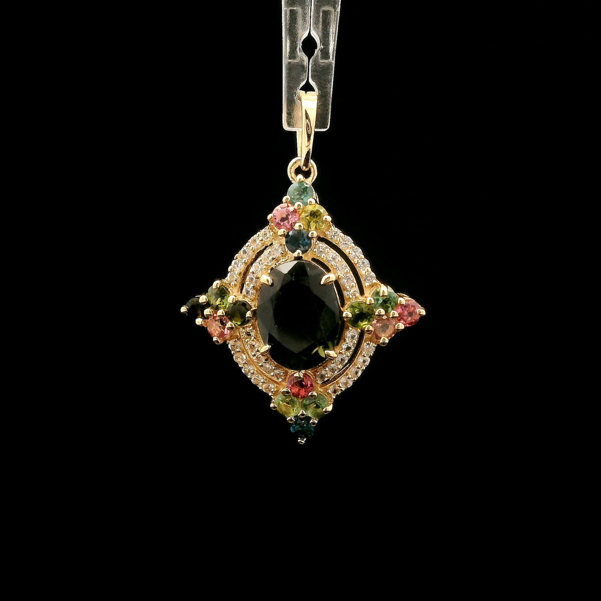 1.94 Ct Oval Tourmaline 14K Gold Pendant