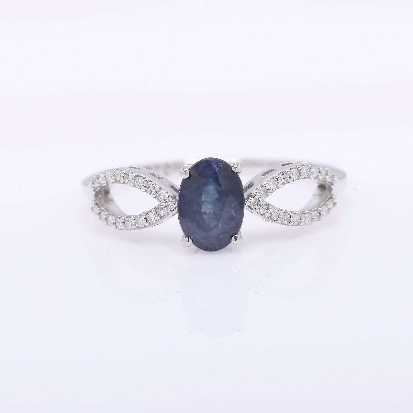 1.31 Ct Oval Mixed Cut Natural Sapphire 950 Platinum Ring